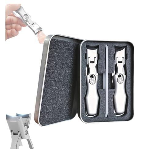 Luxgrip German Nail Clippers Ultra Sharp Sturdy Anti Splash Stainless Steel Toe Nail Clippers Luxgrip Nail Clippers for Seniors Thick Nails (2 Pcs)