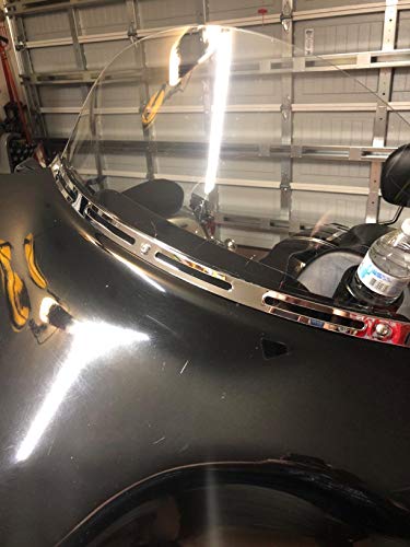 Areyourshop Slotted Batwing Windshield Trim For Harley Touring Electra Street Tri Glide 1996-2013 Chrome #TOP5
