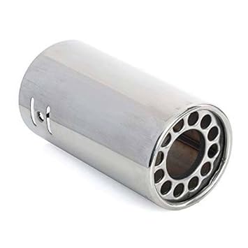 GOLSM Car Single Round Pipe Car Exhaust Silencer Tipe Chrome for Mahindra Scorpio Type 1 (2006-2008)