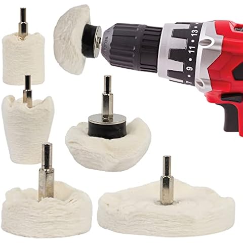 GADLANE Polishing Wheel for Drill - 6pcs Polishing Pads, Buffing Wheel For Drill for Metal, Aluminium, Stainless Steel, Chrome, Glass & DIY Projects - Drill Buffer Attachment 6 PACK Cover