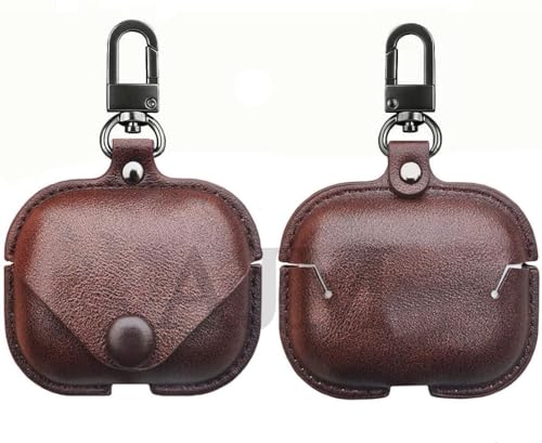 Image of AJM 360 Protection Shockproof Design Leather Case Compatible with Apple Airpods Pro 3 (Brown)