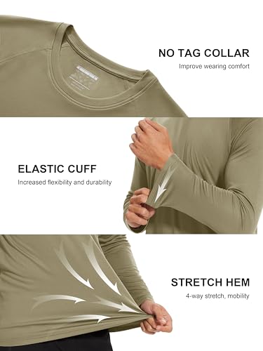 Image of MAGCOMSEN Men's Long Sleeve Shirts UPF 50+ UV Sun Protection Athletic Shirts for Hiking Running Workout Rash Guard