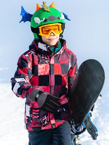 Image of Geyoga Kids Waterproof Winter Snow Ski Gloves for Boy Girl Outdoor Warm Thickening Snowboard Gloves