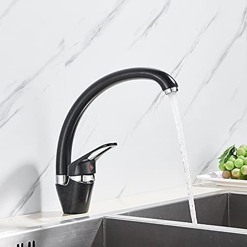 Robinet mitigeur de cuisine en laiton beige avec bec pivotant à 360 degrés pour évier