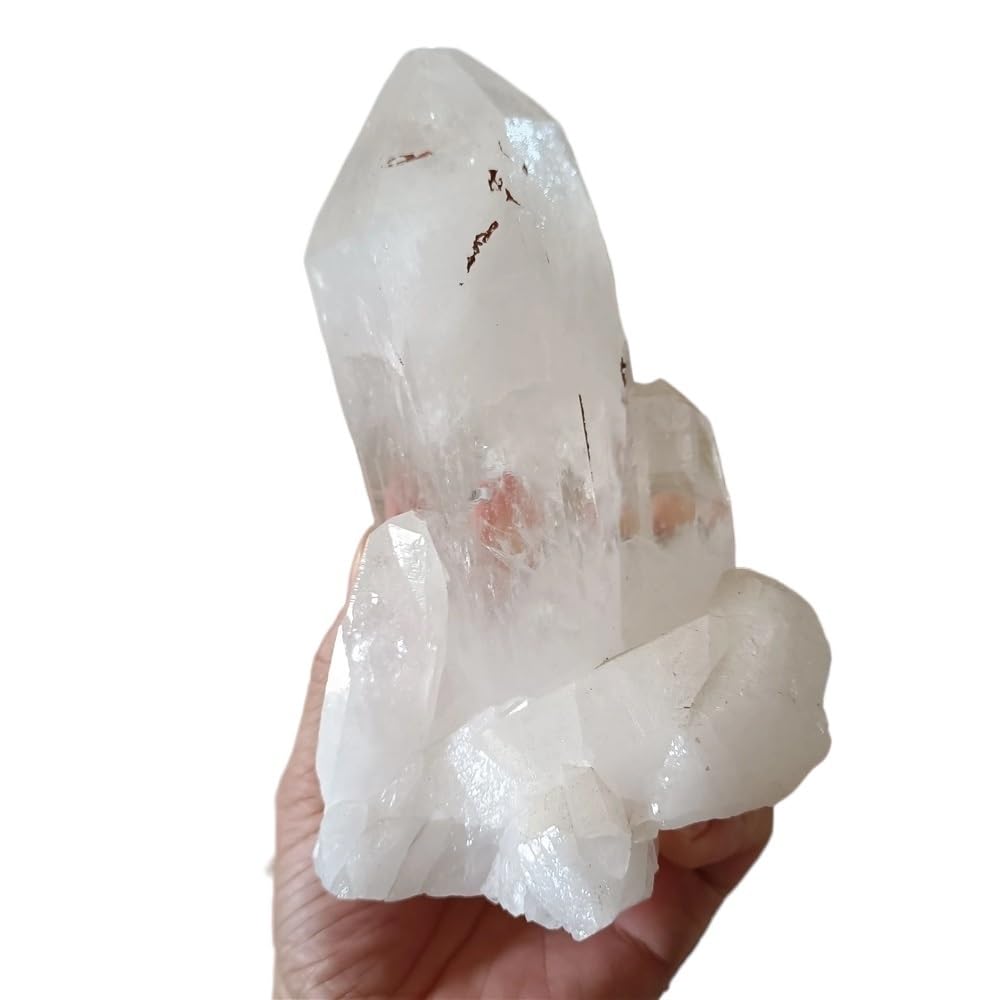 AARTERZZA Stone White Crystal Ore Tower Column Quartz Home Decoration Gift(Size:700-750g)