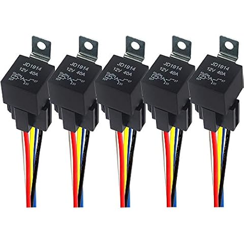 QitinDasen 5 Pin Car Relay with Harness Cover