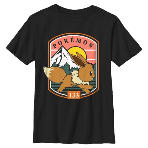 Pokemon Camiseta de manga corta para niños, Negro -, Medium