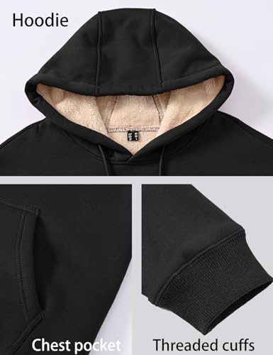 Tansozer Men's Sherpa Pullover Hoodie Heavy Thick Fleece Lined Winter Windproof Warm Athletic Sweatshirts3
