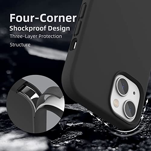 Image of MIDOS Back Cover Compatable with iPhone 13 Back Cover Liquid Silicone Full Protection Shock Proof Back Cover for iPhone 13 (Black)