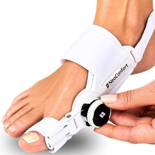 NeoConfort Corrector de Juanetes Separador Dedos Pie, Férula Hallux Valgus Ajustable, Alineación Progresiva, Uso en Casa, Material Transpirable 0% BPA (1 Unidad)