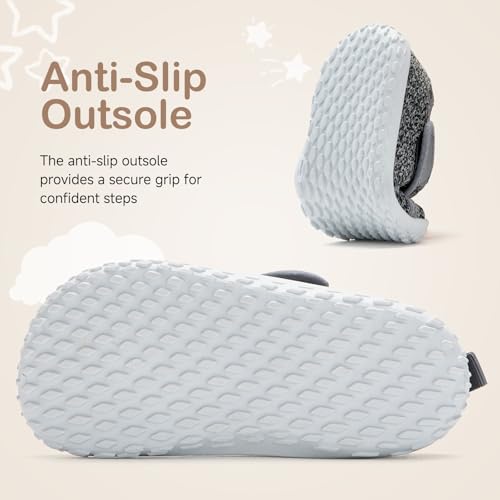 nerteo Toddler Boy Girl Sneakers Wide Toe Box Adjustable Barefoot Slip on Shoes Lightweight Walking Running Non-Slip Breathable Tennis Athletic School Gym Shoes3