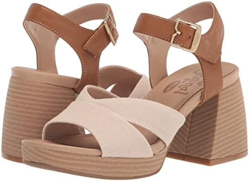 Dr. Scholl's Shoes Women's Mariah Block Heel Sandal Heeled, Light Brown Smooth/Fabric, 9 | Image 6