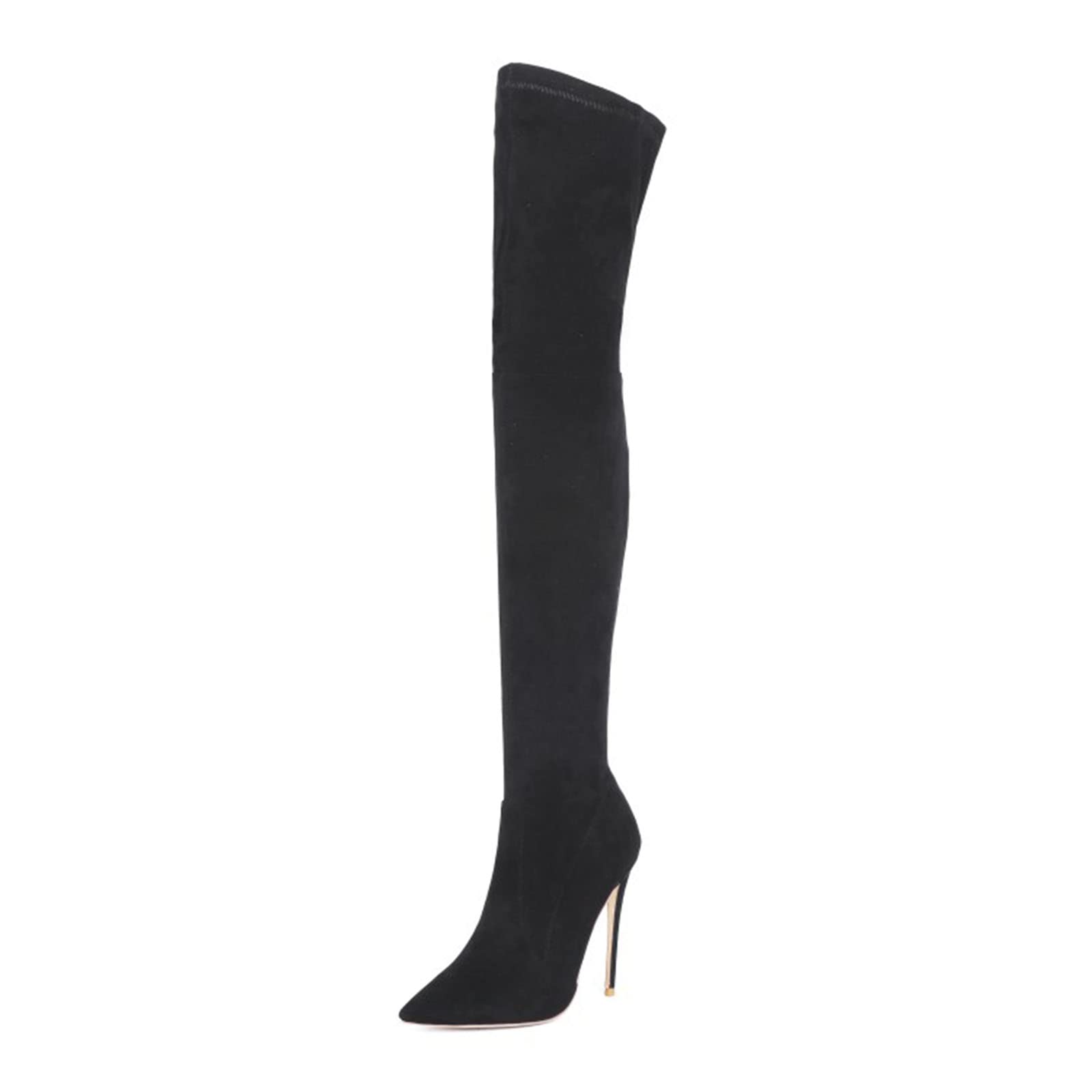 Cuissardes pour femmes élastiques à talon aiguille de 12 cm et bout pointu - 7