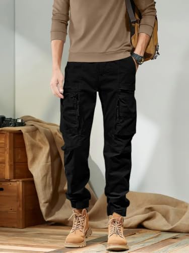 Image of Leriya Fashion Men's Cargo Pants with Pockets | Cotton Joggers for Men | 6 Pocket Jeans Pant | Casual Trousers for Men | Comfortable Casual Workwear Joggers