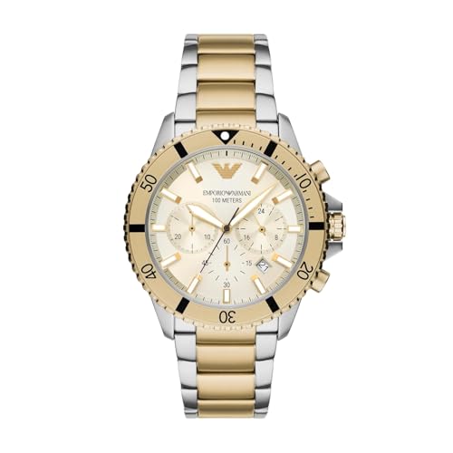 Image of Emporio Armani Stainless Steel Analog Beige Dial Men's Watch AR-11606