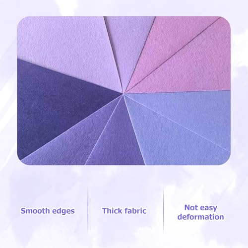 Image of 30Pcs Stiff Felt Sheets, 1mm Thick Felt Fabric Squares for Sewing & DIY | 5 Shades Of Purple Colors Craft Felt, Hard Felt, Thick Felt & Felt Paper for Patchwork, Home Decor & Handmade Projects