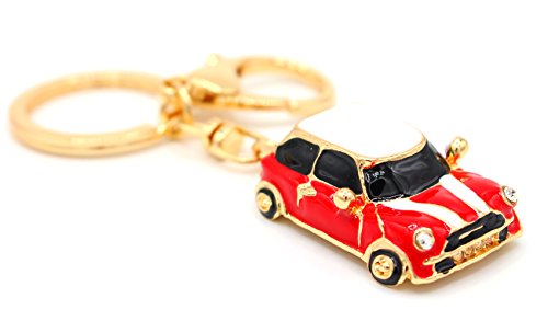 VmG-Store Mini autosleutelhanger Cooper cultauto, van metaal, cadeau voor fans, rood, S - Afbeelding 3