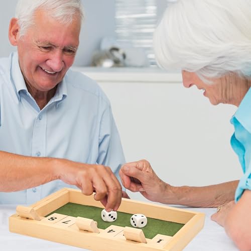 Image of Alzheimers Products for Elderly, 9 Numbers Memory Games for Dementia Patients Seniors, Wooden Shut The Box Dementia Products for Elderly, Fidget Sensory Busy Board Gadgets Gifts Activities