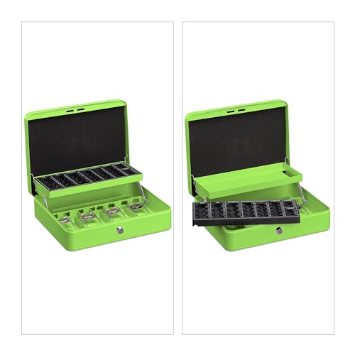 Caja fuerte con llave y portamonedas verde miniatura 6