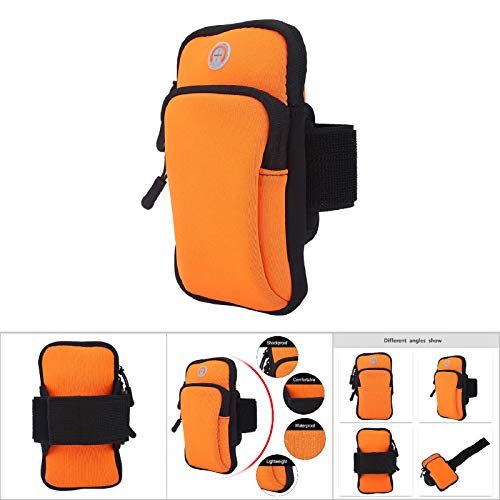 Cell Phone Armband, Sports Arm Bag Pouch,Cell Phone Armband Outdoor Sport Running Jogging Exercise Gym Arm Wrist Pouch Armband Phone Case Bag (Orange)