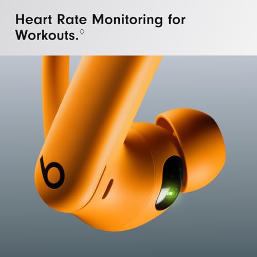Image of Beats Powerbeats Pro 2 Wireless Bluetooth Earbuds - Noise Cancelling, Heart Rate Monitor, IPX4, Up to 45H Battery & Charging Case, Works with Apple & Android - Electric Orange (Renewed)