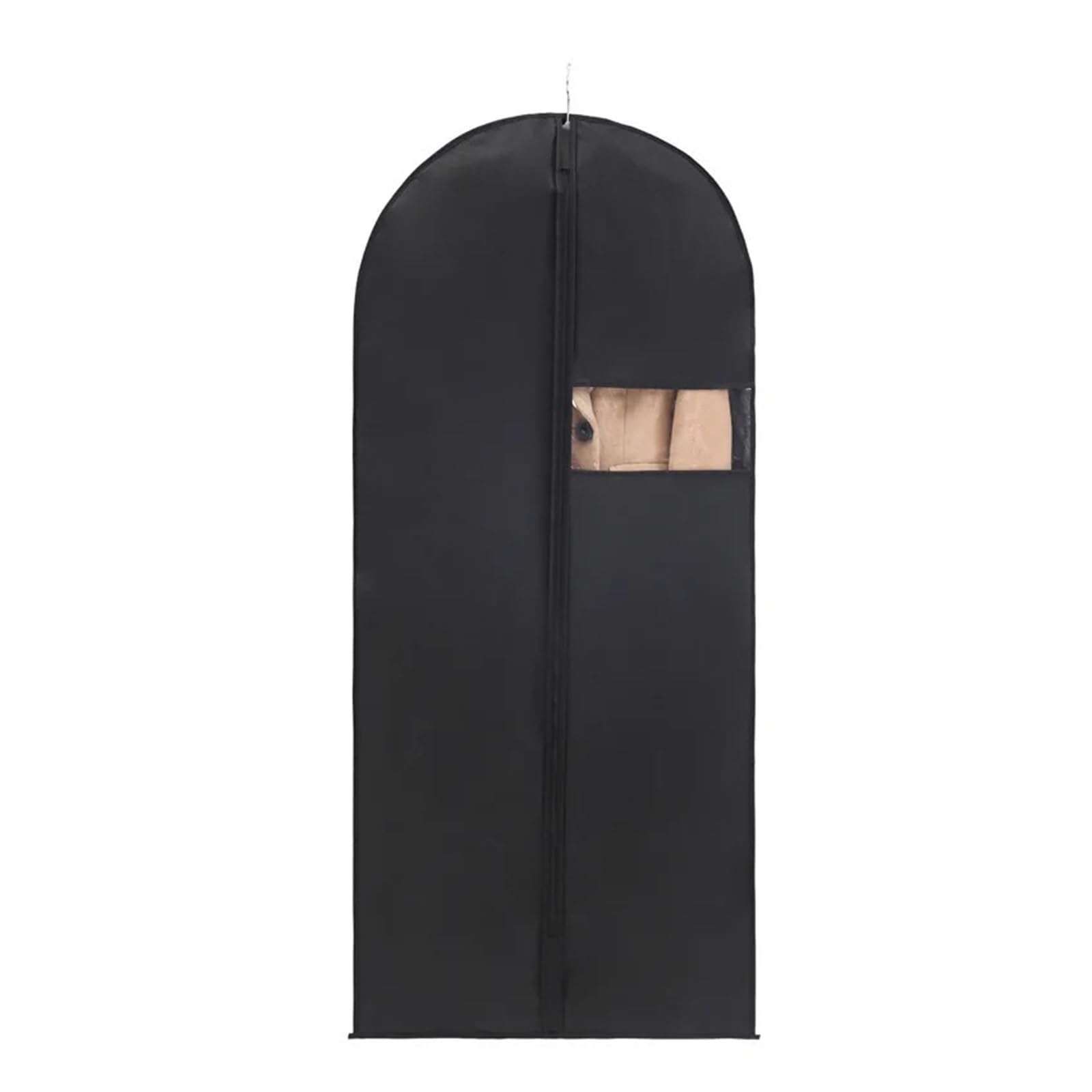 Garment Bag 5pcs Dust-proof Cover For Suit Non-woven Cloth Visible Transparent Window Clothing Proof Jacket Clothes Bag Protection(Black-Black,About 60x120cm)
