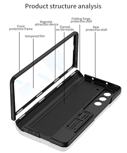 Image of Kapa Magnetic Hinge with Inbuilt Stand Case for Samsung Galaxy Z Fold 6 | Shockproof Stand Hybrid Bumper Back Cover (Black)