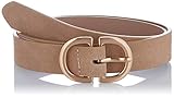 Echtleder PIECES Damen PCJUVA Suede Jeans Belt NOOS Gürtel, Detail:W Brushed Gold Buckle CP/Natural, 90