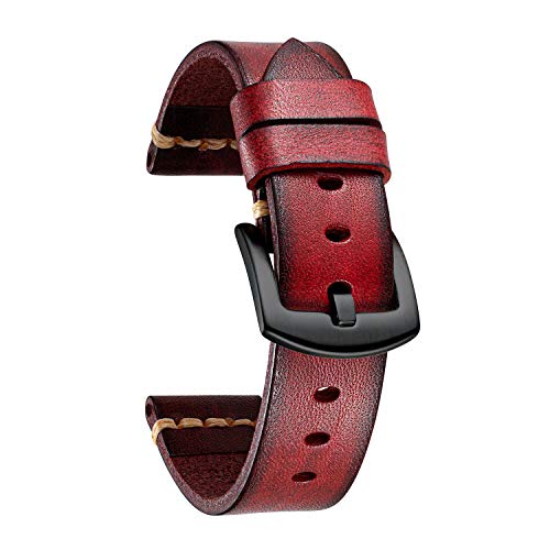 Bracelet de montre en cuir pour Samsung, Huawei et Garmin, tailles de 18 à 24 mm