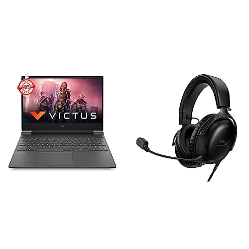 Image of HP Victus Gaming Laptop AMD Ryzen 5 5600H 15.6 inch(39.6 cm) FHD IPS Gaming Laptop & HyperX Cloud III Black