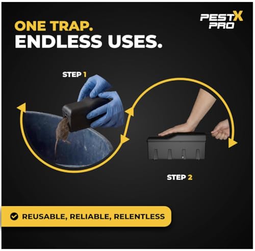 Pest X Pro Shadow Rat Trap Box - 2X, Safe For Kids & Pets, Heavy Duty Rodent Trap Station, Reusable & Easy To Set For Indoors & Outdoors, Rat Traps That Kills Instantly - 3