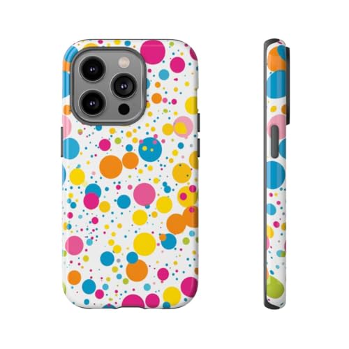 Coque rigide brillante iPhone 14 Pro motif pois protection robuste