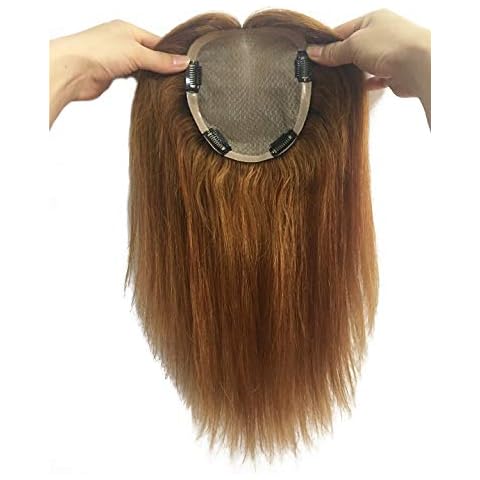 Susanki Corona Topper de Pelo Humano con Clips en Marrón Oscuro Cover
