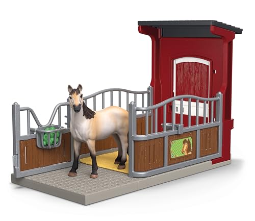 schleich 42724 Box para ponis con yegua Mustang, a partir de 3 años, FARM WORLD - playset, 19 piezas