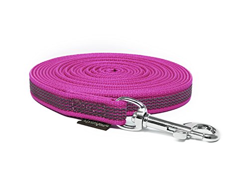 Mystique® Gummierte Schleppleine 12mm ohne Handschlaufe Standard Karabiner Purpur 5m