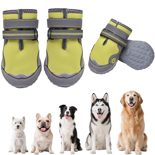 Hipaw Dog Booties for Winter,Snow Boots for Small Medium Large Dogs,Waterproof Dog Rain Shoes,Non-Slip Paw Protector for Outdoor Walking,Hiking,Indoor Hardwood Floors