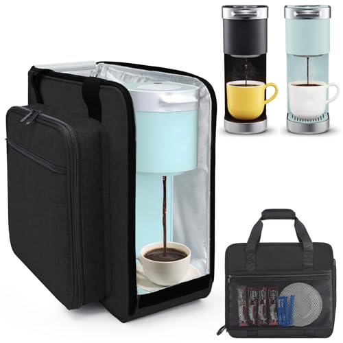 Anitor Portable Carrying Coffee Maker Travel Bag Match for Keurig K-Mini/K-Mini Plus/K-Express, Single Serve Coffee Machine Travel Bag with Padded Shoulder Straps Includes Multiple Storage Bags, Black by Anitor - Used condition - US$28.49