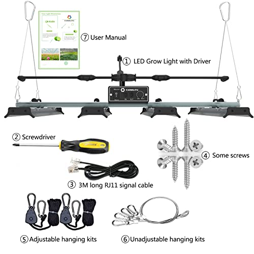 Image of FARMLITE LED Grow Lights for Indoor Plants Full Spectrum Growing Light Bar Plant Hanging Growing Lamps Seedling Daisy Chain Dimmable Board 4x4ft Coverage (240watts)