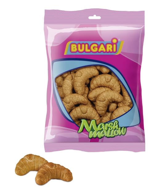 Gefüllte Schaumzucker-Croissants – 80 Stück Beutel – Marshmallows mit Kakao-Creme-Kern