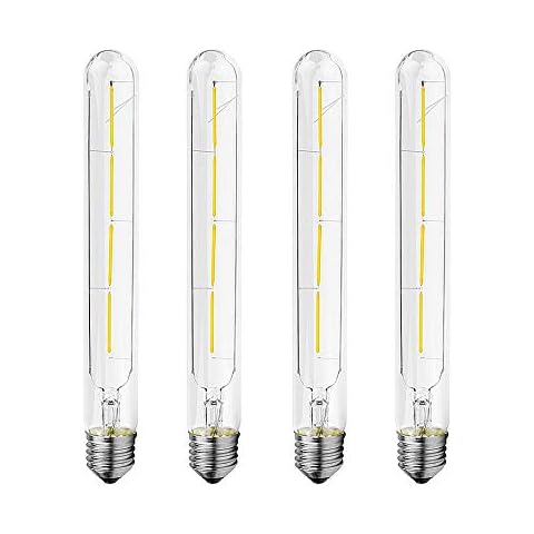 4W Tubular Edison Style LED Filament Bulb Non-Dimmable, Model T30 Nostalgic Led Light Bulb, E27 Screw Base, 6500K Cold White, 400LM, Clear Glass Cover, 4 Pack Cover