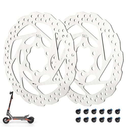 ulip Lot de 2 disques de frein pour scooter - 140 mm - Avec 12 vis - Convient pour scooter KuKirin G3, G2 Master, KUGOO G4