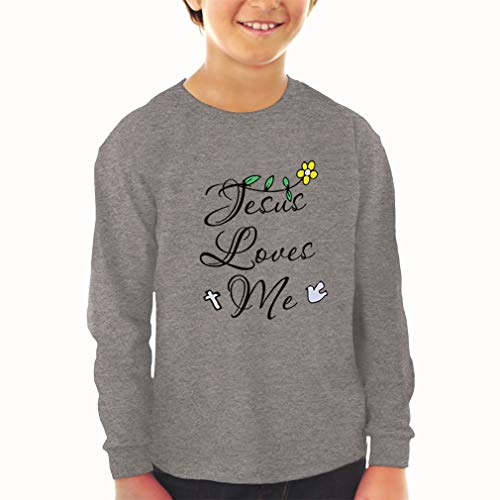 Kids Long Sleeve T Shirt Jesus Loves Me Christian Cotton Boy & Girl Clothes Funny Graphic Tee Soft Pink Design Only 4T2