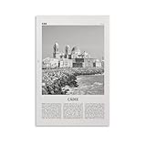 LZTEN Impresión Cádiz en blanco y negro, arte de pared de Cádiz, póster de Cádiz, foto de Cádiz, decoración de pared de Cádiz, impresión artística de ciudad, Andalucía, España, España, Europa