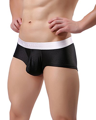 sandbank Men's Sexy Solid Nylon Pouch Boxer Brief Underwear Panties Underpants2