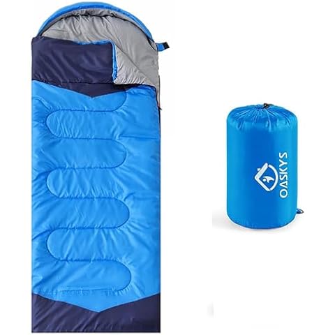 oaskys Camping Sleeping Bag - 3 Season Warm & Cool Weather - Summer Spring Fall Lightweight Waterproof for Adults Kids - Camping Gear Equipment, Traveling, and Outdoors Cover