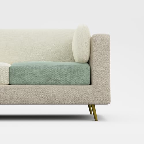 Image of Nuvola Premium Latex Fabric Sofa | 3, 4 & 5 Seater Options | 2 & 3-Toned Variants | Ultra-Soft Deep Seating Comfort | Modern Living Room Sofa | 3-Year Warranty