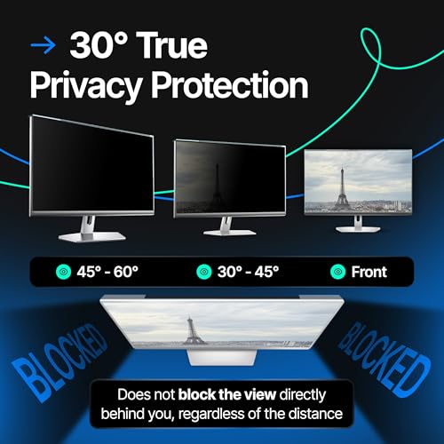 Image of Acrylic 24 Inch Computer Privacy Screen Filter for Widescreen Computer Monitors - 21.2 inch x 12.6 inch (540 x 319mm) - Monitor Frame Hanging Type