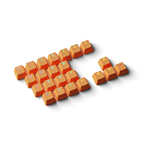 Image of HK Gaming Rubber Keycaps Set | Anti-Slip Texture | Doubleshot Backlit Keycap Set | 23 Keys OEM Profile Key Set | for Mechanical Keyboard | Compatible with Cherry MX, Gateron, Kailh | Orange