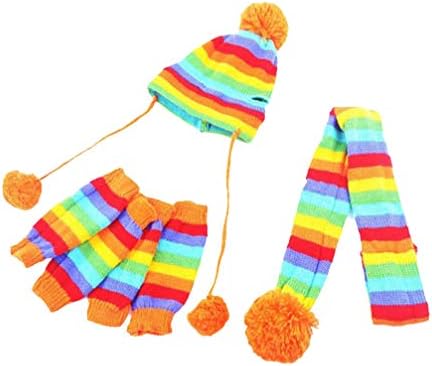 POPETPOP 1 Set Dog Warm Costume Collar Costumes Hat Towel Puppy Socks Pet Strpe Dogs Knitted Dog Sweaters Winter Accessories Warm Dog Clothing Hard Small Dog Clothes Paw Beanie Christmas