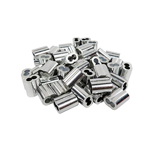 アルミ オーバルスリーブ 1.0mm～3.0mm 50個入り オーバル スリーブ カシメ 圧着 圧着機 ハンドプレス クランプ アルミスリーブ (3.0mm)のサムネイル